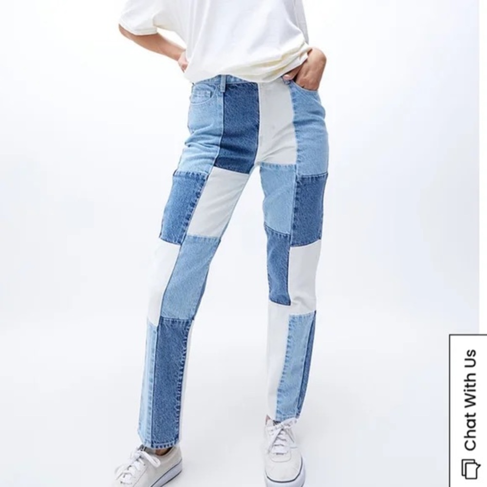 Pacsun Vintage Loose Patchwork Jeans High Waisted